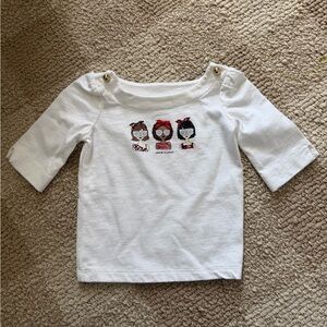 Janie and Jack White Long Sleeve Tee with Graphic